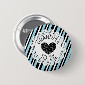 Oma to be blue black Heart Baby Showbutton Button (Vorne & Hinten)