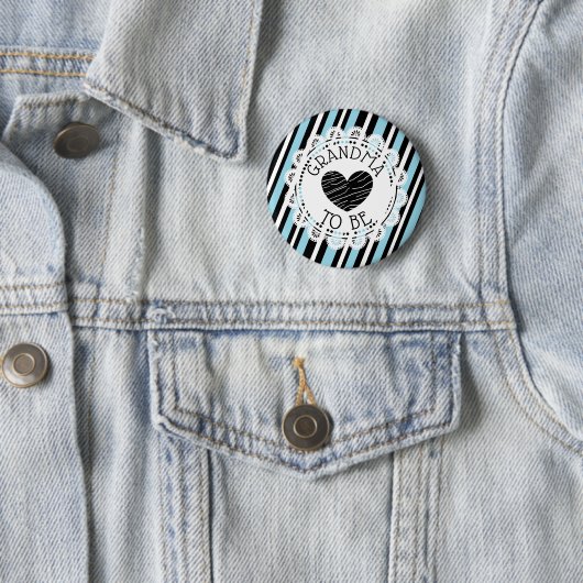 Oma to be blue black Heart Baby Showbutton Button (Beispiel)
