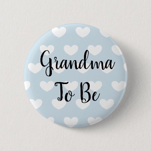 Oma to be Blue Hearts Baby Showbutton Button (Vorderseite)