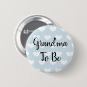 Oma to be Blue Hearts Baby Showbutton Button (Vorne & Hinten)