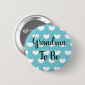 Oma to be Blue Hearts Baby Showbutton Button (Vorne & Hinten)