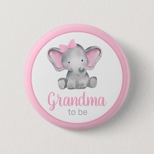 Oma to be Elephant Girl Baby Shooting Button (Vorderseite)