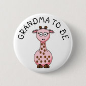 Oma to be Giraffe Baby Showknopf Button (Vorderseite)