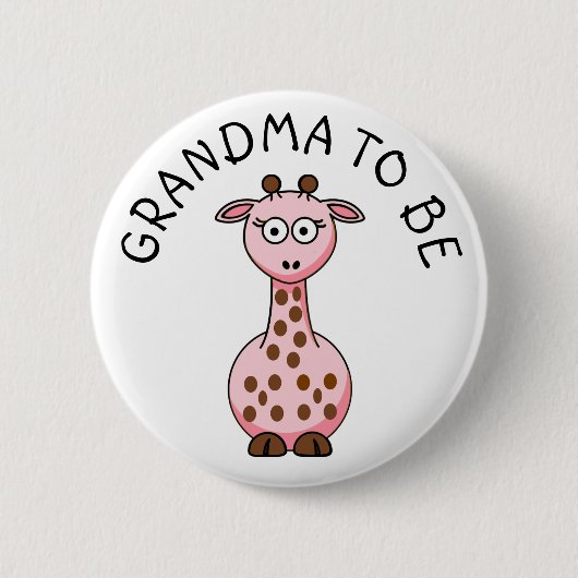 Oma to be Giraffe Baby Showknopf Button (Vorderseite)