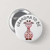 Oma to be Giraffe Baby Showknopf Button (Vorne & Hinten)