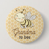 Oma to be Granny Niedlich Honeybee Bee Baby Shower Button (Vorderseite)