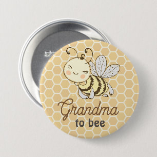 Oma to be Granny Niedlich Honeybee Bee Baby Shower Button