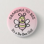Oma to Be Honey Bee Themed Baby Dusche Button (Vorderseite)