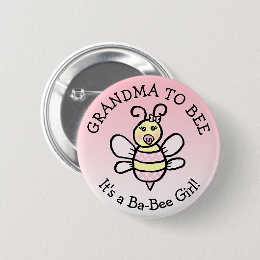 Oma to Be Honey Bee Themed Baby Dusche Button (Vorne & Hinten)