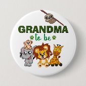 Oma to be Jungle Safari Zoo Animal Baby Dusche Button (Vorderseite)