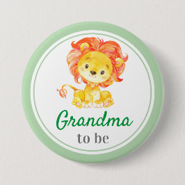 Oma to be New Granny Baby Dusche Jungle Safari Button