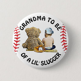 Oma to Be of a Lil Slugger Baby Showbutton Button
