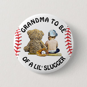 Oma to Be of a Lil Slugger Baby Showbutton Button