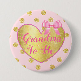 Oma to be Pink and Gold Baby Shooting Button