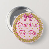 Oma to be Pink and Gold Baby Shooting Button (Vorne & Hinten)