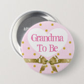 Oma to Be Pink and Gold Baby Showknopf Button (Vorne & Hinten)