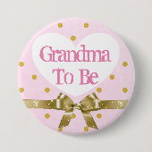 Oma to Be Pink and Gold Baby Showknopf Button (Vorderseite)