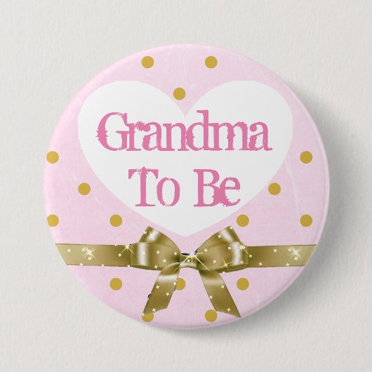 Oma to Be Pink and Gold Baby Showknopf Button (Vorderseite)