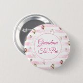 Oma to be Pink Floral Baby Showbutton Button (Vorne & Hinten)