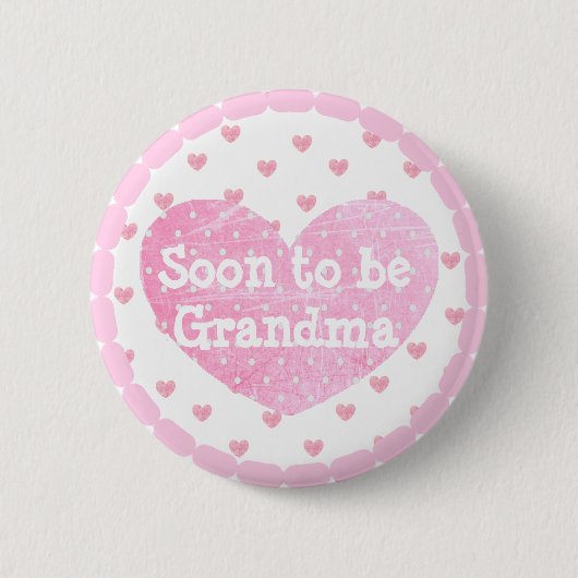 Oma to be Pink Footprints Baby Showknopf Button (Vorderseite)
