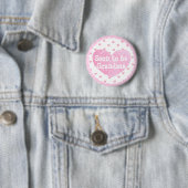 Oma to be Pink Footprints Baby Showknopf Button (Beispiel)