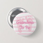 Oma to be Pink Girl Baby Showknopf Button (Vorne & Hinten)