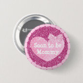 Oma to be Pink Imitats Glitzer Baby Showknopf Button (Vorne & Hinten)