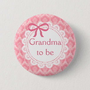 Oma to be Pink Lace Baby Duschknopf Button