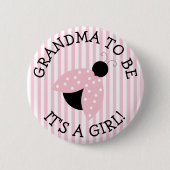 "Oma to be" Pink Ladybug Babydusche Button (Vorderseite)