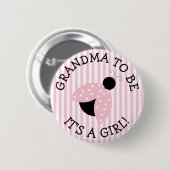 "Oma to be" Pink Ladybug Babydusche Button (Vorne & Hinten)