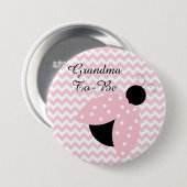 "Oma to be" Pink Ladybug Babydusche Button (Vorne & Hinten)