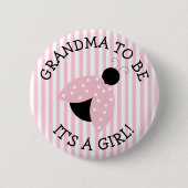 "Oma to be" Pink Ladybug Babydusche Button (Vorderseite)