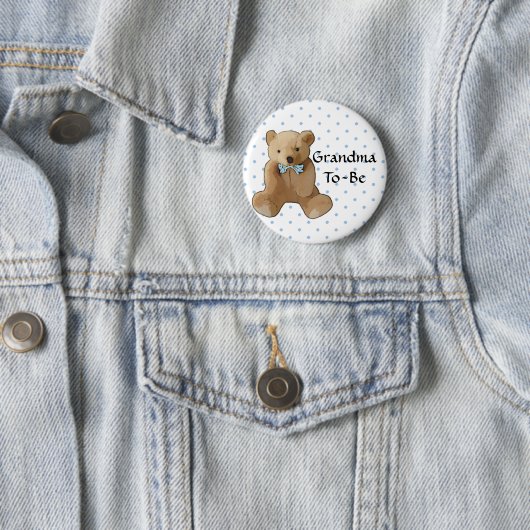 Oma to be Teddy Bear Baby Showknopf Button (Beispiel)