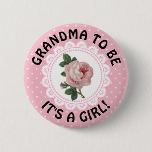 "Oma to be" Vintage Rose Kinderdusche Button