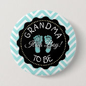 Oma to be Zickzack Baby Showknopf Button (Vorderseite)