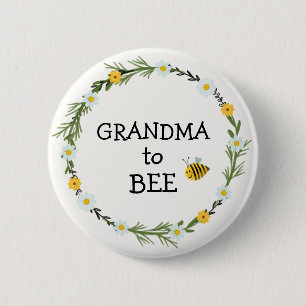 Oma to Bee Baby Dusche Button