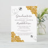 Oma to Bee Baby Dusche Einladung (Stehend Vorderseite)