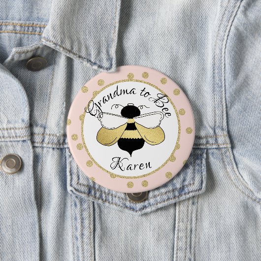 Oma to Bee Gold Confetti Button (Beispiel)
