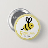 Oma to bee Honey Bee Baby Shower Button (Vorne & Hinten)