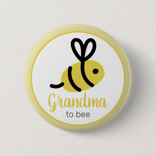 Oma to bee Honey Bee Baby Shower Button