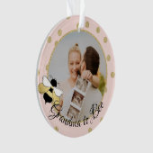 Oma to bee Wir erwarten mit Foto Ornament (Vorderseite)