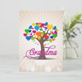 Oma Tree of Life Hearts Einladung (Stehend Vorderseite)