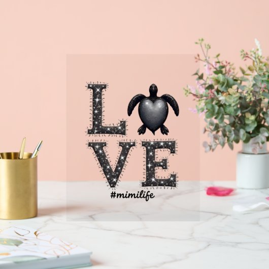 Oma Turtle - Liebe Mimi Life Sea Turtle, Mimi T Acrylschild (Hochzeit)