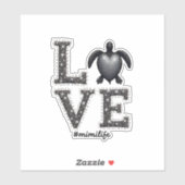 Oma Turtle - Liebe Mimi Life Sea Turtle, Mimi T Aufkleber (Blatt)