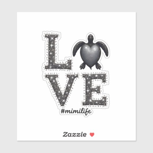 Oma Turtle - Liebe Mimi Life Sea Turtle, Mimi T Aufkleber (Blatt)