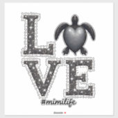 Oma Turtle - Liebe Mimi Life Sea Turtle, Mimi T Aufkleber (Blatt)