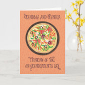 Oma Tween Teen Pizza Großeltern Karte (Gelbe Blume)