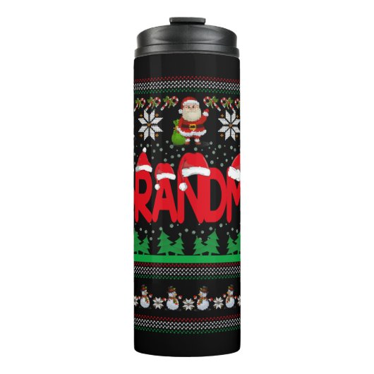 Oma Ugly Christmas Sweater Thermosbecher (Vorderseite)