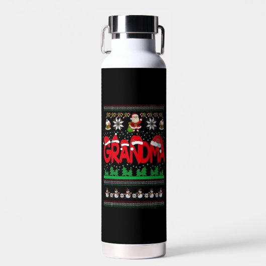 Oma Ugly Christmas Sweater Trinkflasche (Vorne)