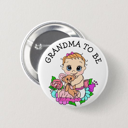 Oma, um Mädchendusche zu sein Button (Vorne & Hinten)